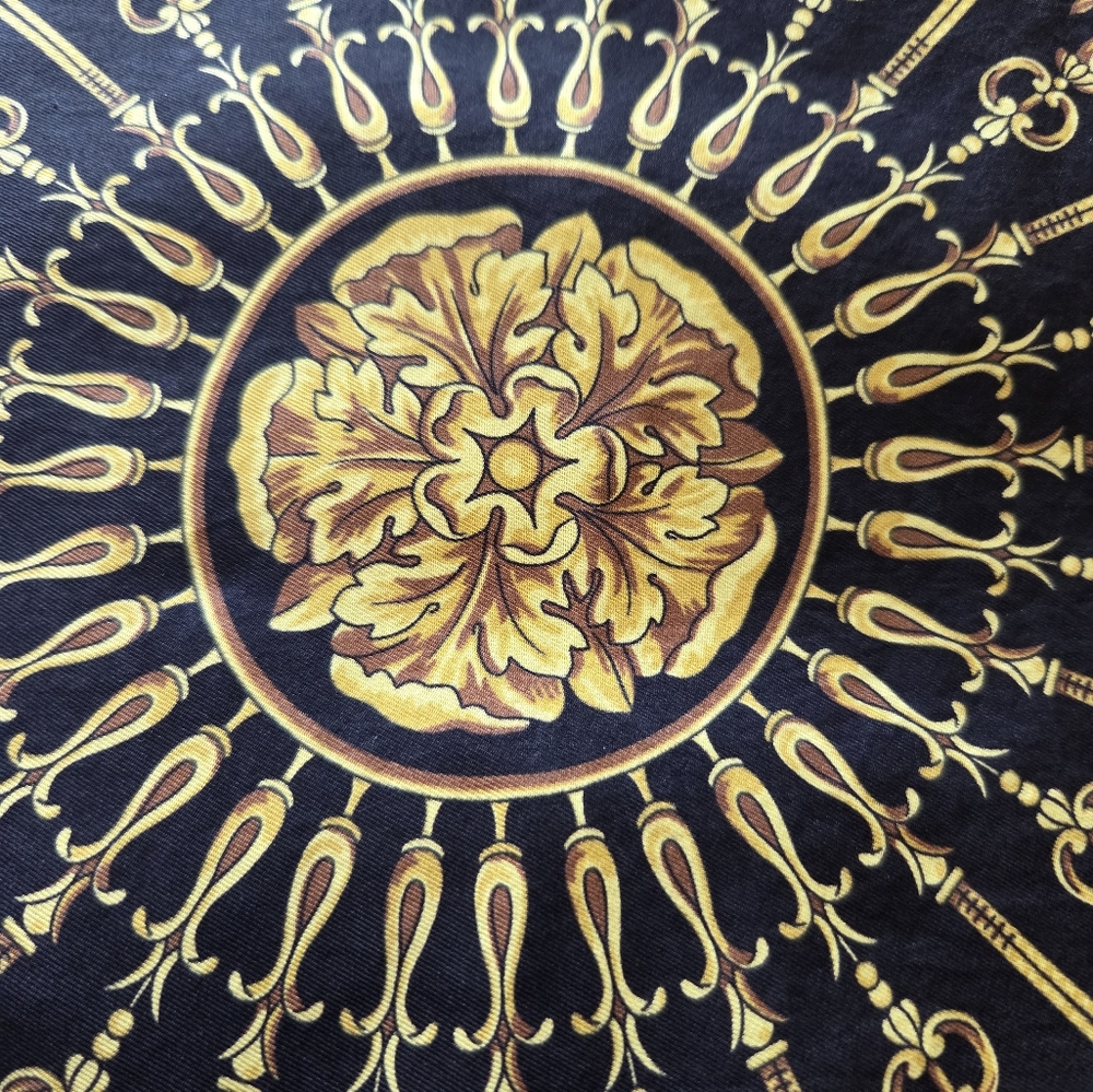 Versace Black and Gold Patterned Scarf - Picture 2 of 4